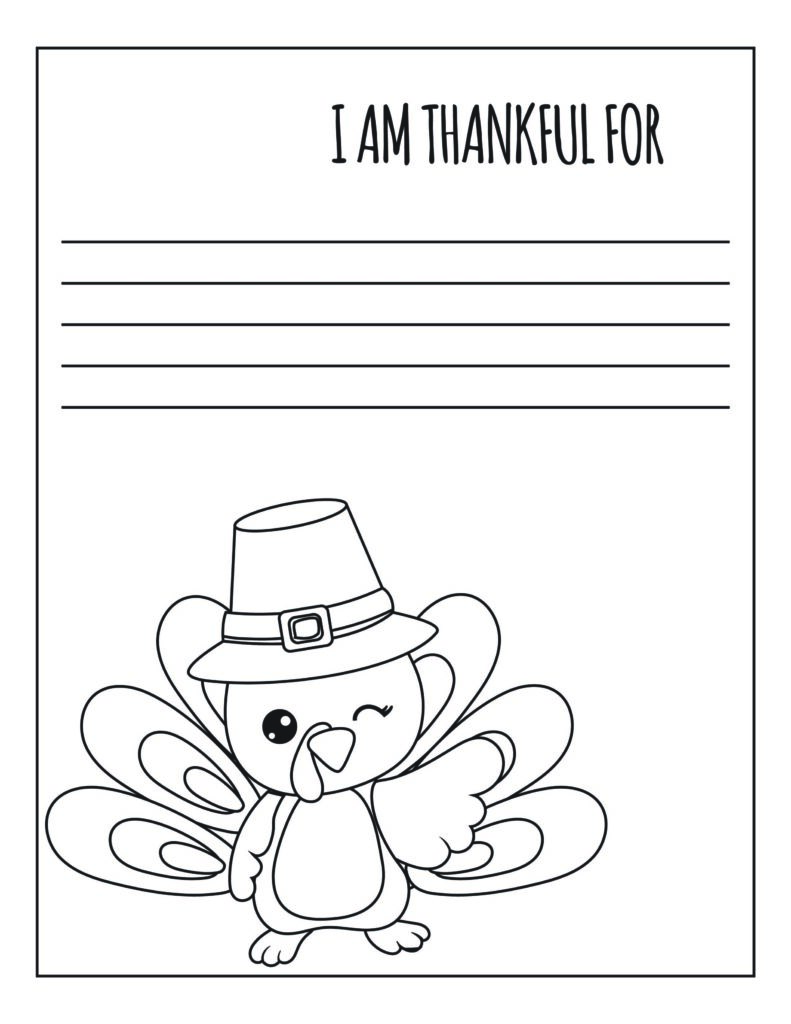 free thanksgiving coloring pages for kids: a fun craft activity